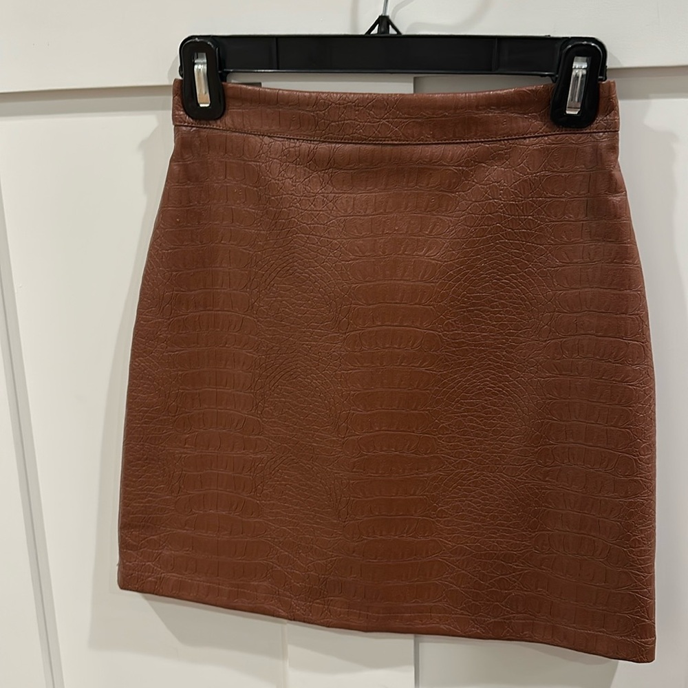 The Andaman Faux Leather Skirt - XS